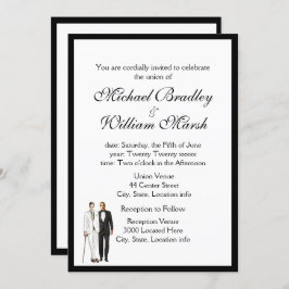 シンプルエレガントゲイ結婚 招待状