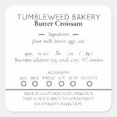 シンプルエレガントコテージ食品ラベル スクエアシール (正面)