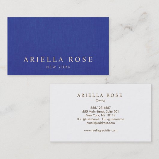 シンプルエレガントコバルトブループロフェッショナル 名刺 (正面/裏面)