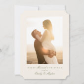 シンプルエレガントコラージュメリー結婚したクリスマス シーズンカード (正面)