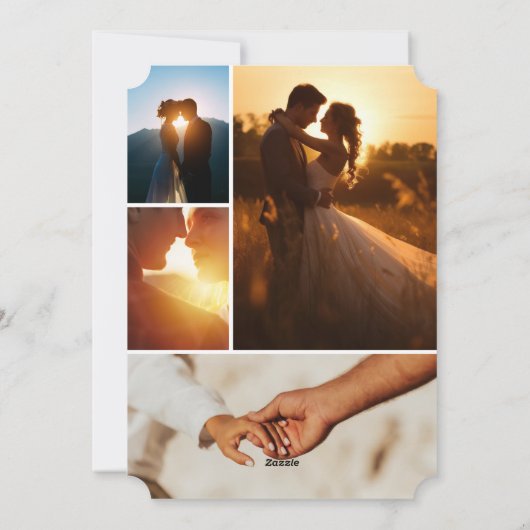 シンプルエレガントコラージュメリー結婚したクリスマス シーズンカード (裏面)