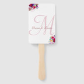 シンプルエレガントコーラルフローラ |モダン結婚s ハンドファン (裏面)