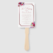 シンプルエレガントコーラルフローラ |モダン結婚s ハンドファン (正面)