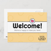 シンプルエレガントゴールデンイエロービジネスウェルカム ポストカード (正面/裏面)