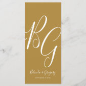 シンプルエレガントゴールデンイニシャル結婚ズ メニュー (裏面)