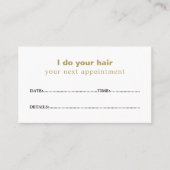 シンプルエレガントゴールデン美しい 予約カード (正面)