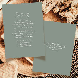 シンプルエレガントサージグリーンニュートラル結婚ズ詳細 エンクロージャーカード