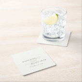 シンプルエレガントシックスクリプトブラック&ホワイト結婚ズ スクエアペーパーコースター (インサイチュ)