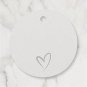 シンプルエレガントシックスクリプトブラック&ホワイト結婚ズ フェイバータグ (裏面)