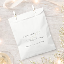 シンプルエレガントシックスクリプトブラック&ホワイト結婚ズ フェイバーバッグ