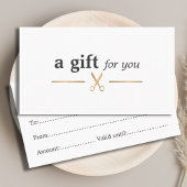 シンプルエレガントシックフェイク金ゴールドホワイト美容師 名刺