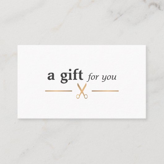 シンプルエレガントシックフェイク金ゴールドホワイト美容師 名刺 (正面)