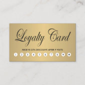 シンプルエレガントシックフェイク金ゴールドロイヤリティカード ロイヤリティカード (正面)