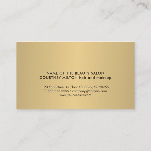 シンプルエレガントシックフェイク金ゴールド美しいサロンロイヤリティ ロイヤリティカード (裏面)