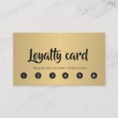 シンプルエレガントシックフェイク金ゴールド美しいサロンロイヤリティ ロイヤリティカード (正面)