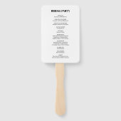 シンプルエレガントシックブラック&ホワイト結婚式 プログラム ハンドファン (裏面)