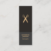 シンプルエレガントシック暗フェイク金ゴールド美容師 スキニー名刺 (正面)