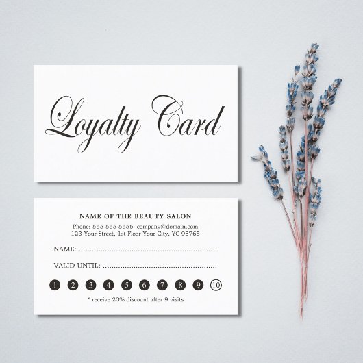 シンプルエレガントシック白黒ロイヤリティカード ロイヤリティカード