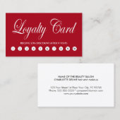 シンプルエレガントシック赤ホワイトロイヤリティカード ロイヤリティカード (正面/裏面)