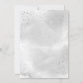 シンプルエレガントシルバークロス紙吹雪 招待状 (裏面)