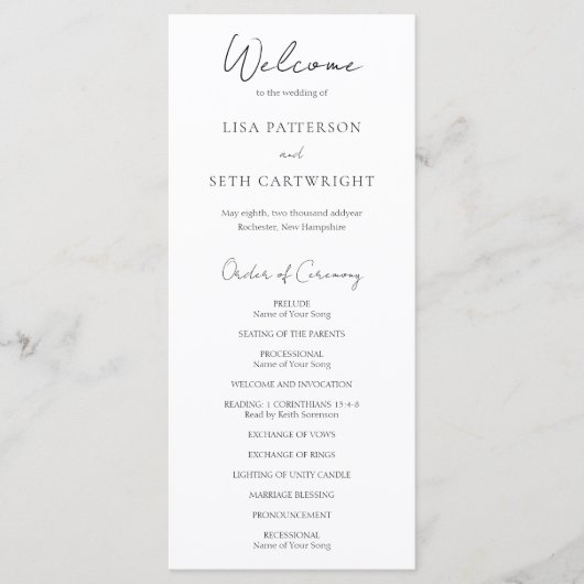 シンプルエレガントスクリプクラシックト結婚Minimalist プログラム (正面)