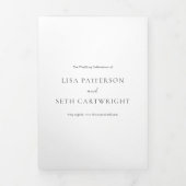 シンプルエレガントスクリプクラシックト結婚Minimalist 三つ折り招待状 (カバー)