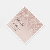 シンプルエレガントスクリプトバラ金ゴールドグリッター スタンダードランチョンナプキン (角)