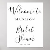 シンプルエレガントスクリプトブライダルシャワーのウェルカムサイン ポスター (正面)