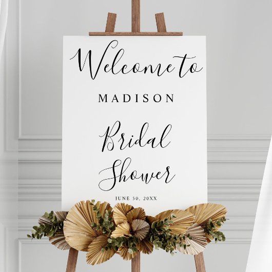 シンプルエレガントスクリプトブライダルシャワーのウェルカムサイン ポスター