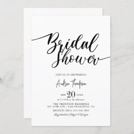 シンプルエレガントスクリプトブライダルシャワー 招待状
