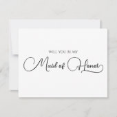 シンプルエレガントスクリプトメイド・オブ・オーナー(花嫁付き添い人)提案カード ノートカード (正面)