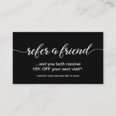 シンプルエレガントスクリプト参照白黒 ロイヤリティカード (正面)