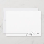 シンプルエレガントスクリプト名 ノートカード (正面)