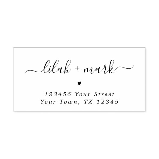 シンプルエレガントスクリプト対差出人住所ハート セルフインキングスタンプ (デザイン)