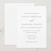 シンプルエレガントスクリプト結婚式招待状 招待状 (正面/裏面)