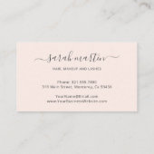 シンプルエレガントスクリプト美しいサロン赤面ピンク 予約カード (裏面)