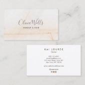 シンプルエレガントスクリプト美しい美容師大理石 名刺 (正面/裏面)