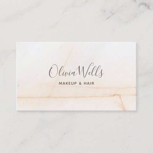 シンプルエレガントスクリプト美しい美容師大理石 名刺 (正面)