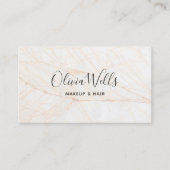 シンプルエレガントスクリプト美しい美容師大理石 名刺 (正面)