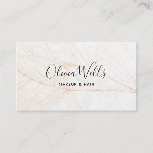 シンプルエレガントスクリプト美しい美容師大理石 名刺 (正面)