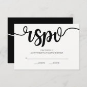 シンプルエレガントスクリプト | ウェディングモダンRSVPカード 出欠カード