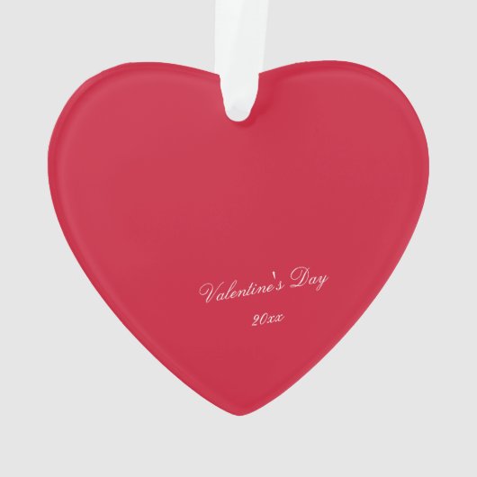 シンプルエレガントスクリプパーソナライズされたト赤バレンタイン オーナメント (裏面)