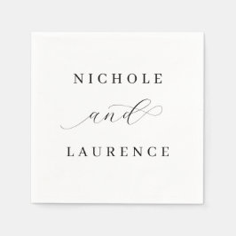 シンプルエレガントスクリプ結婚ト スタンダードカクテルナプキン