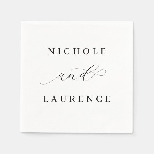 シンプルエレガントスクリプ結婚ト スタンダードカクテルナプキン (正面)