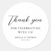 シンプルエレガントスクリプ結婚ト ラウンドシール (正面)