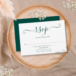 シンプルエレガントスクリプ結婚ト 出欠カード