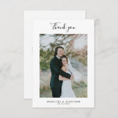 シンプルエレガントスクリ結婚プトサンキューカード サンキューカード (正面/裏面)
