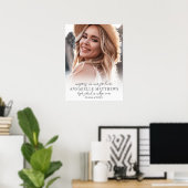 シンプルエレガントスタイリッシュ写真の卒業式パーティーのサイン ポスター (ホームオフィス)