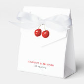 シンプルエレガントスタイリッシュ白さくらんぼ結婚ズ フェイバーボックス (正面サイド)