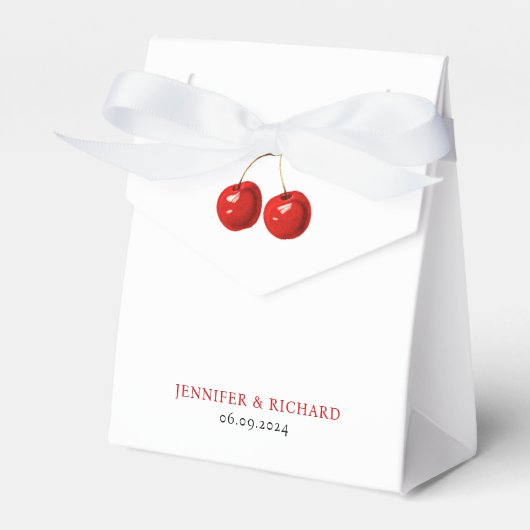 シンプルエレガントスタイリッシュ白さくらんぼ結婚ズ フェイバーボックス (正面サイド)